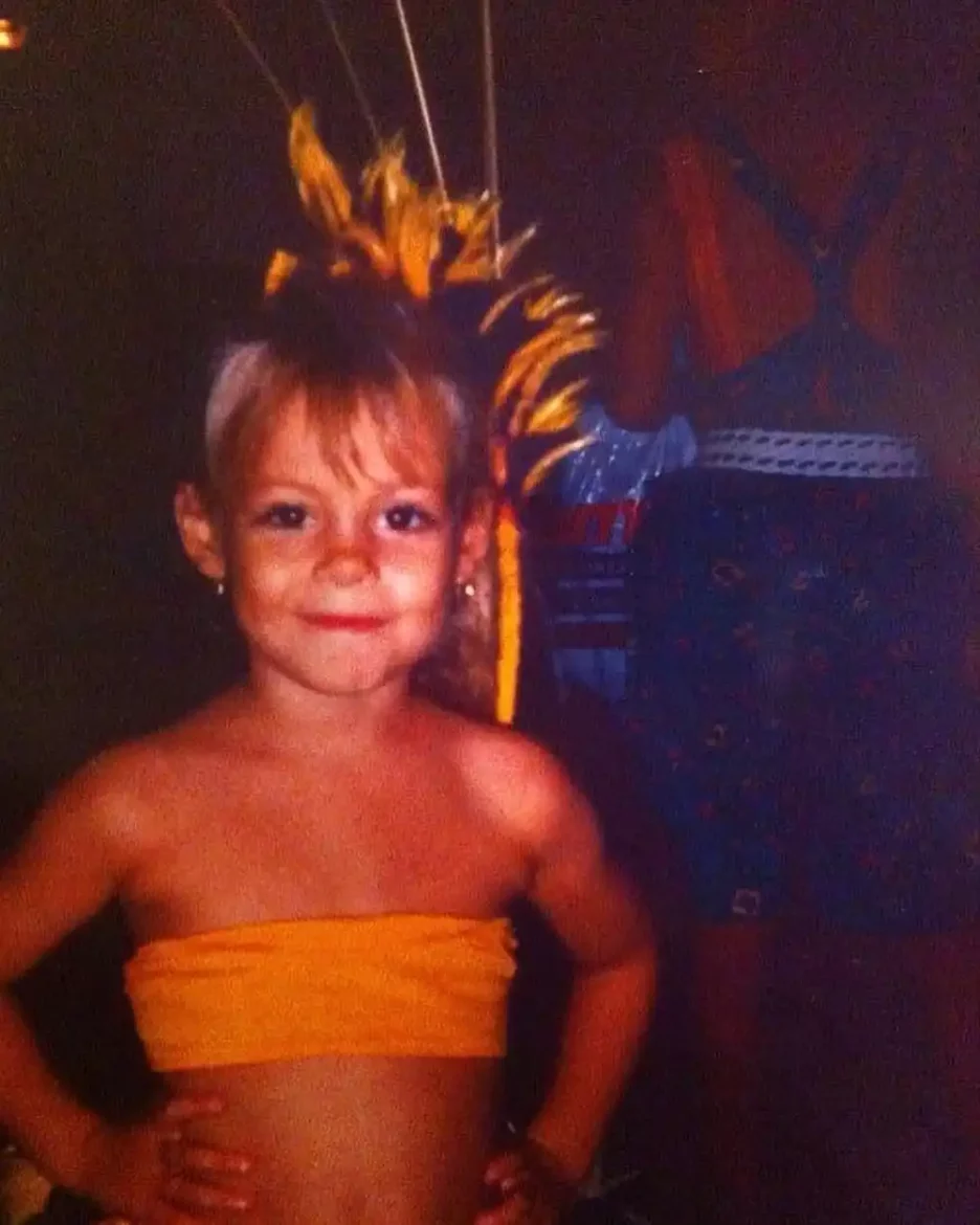 A young Jill Rey in Tahiti, French Polynesia, from her personal Facebook collection